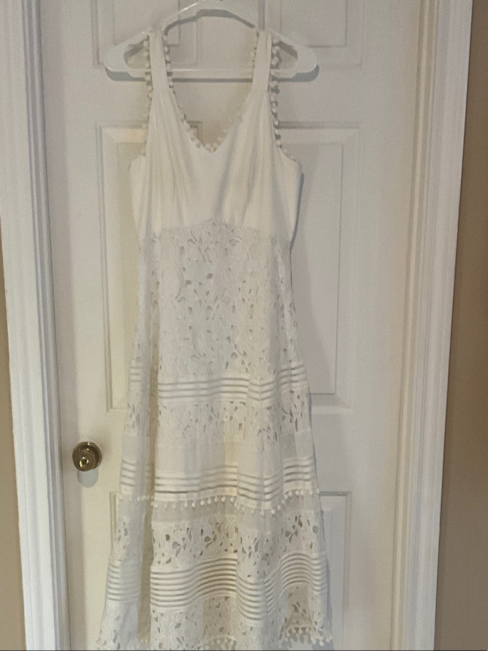 Boston Proper White Lace Maxi Dress